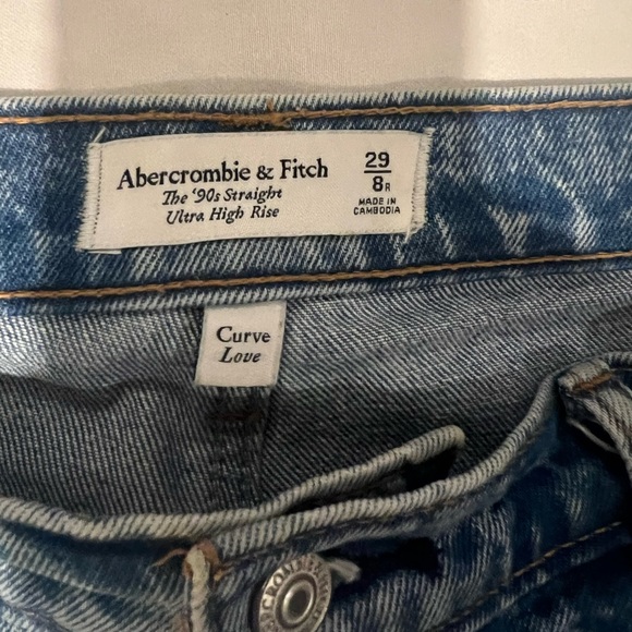 Abercrombie 90s straight ultra high rise curve love jeans - Picture 3 of 4